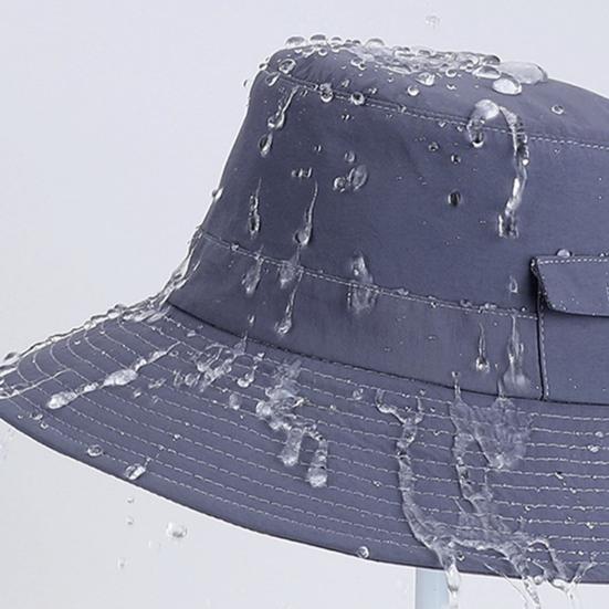 Fisherman Hat Wide Brim Adjustable Drawstring Windproof Buckle Bucket Hat Outdoor Travel Hiking