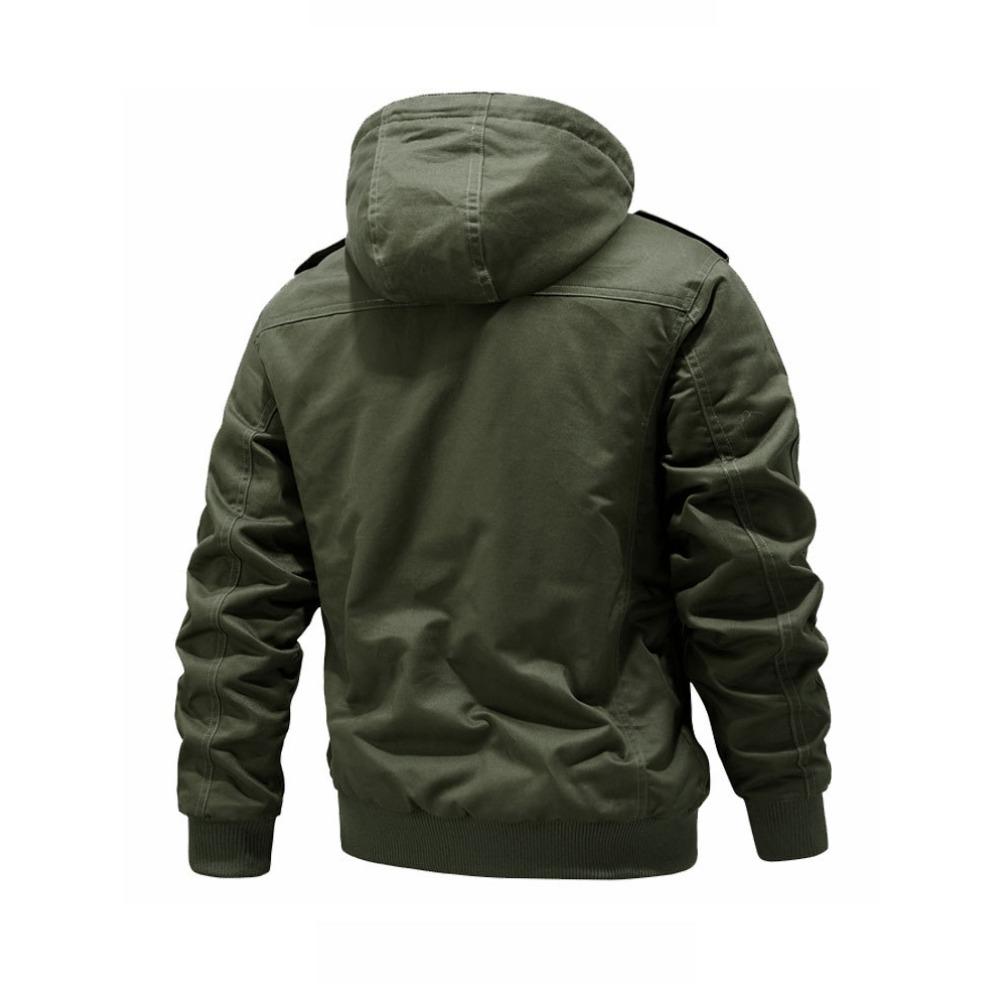 Pure Cotton Jacket Men'S Military Clothing Men'S Jacket Washed Winter Velvet Cotton Jacket Hooded