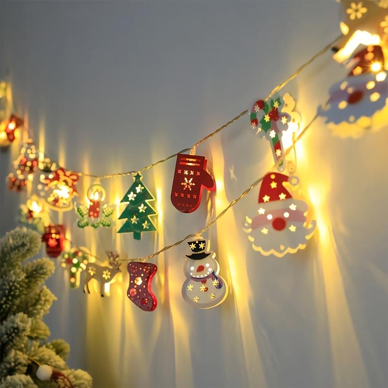 Charming LED Christmas String Lights Santa, Snowman Battery Powered Perfect for Indoor Holiday Decor, Parties & Bedroom Ambiance Ornaments