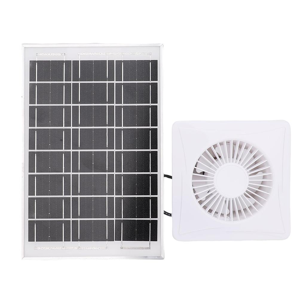 Solar Powered Exhaust Fan 6W Solar Panel and 4in Ventilation Fan for Greenhouse Chicken Coop Shed Pet House