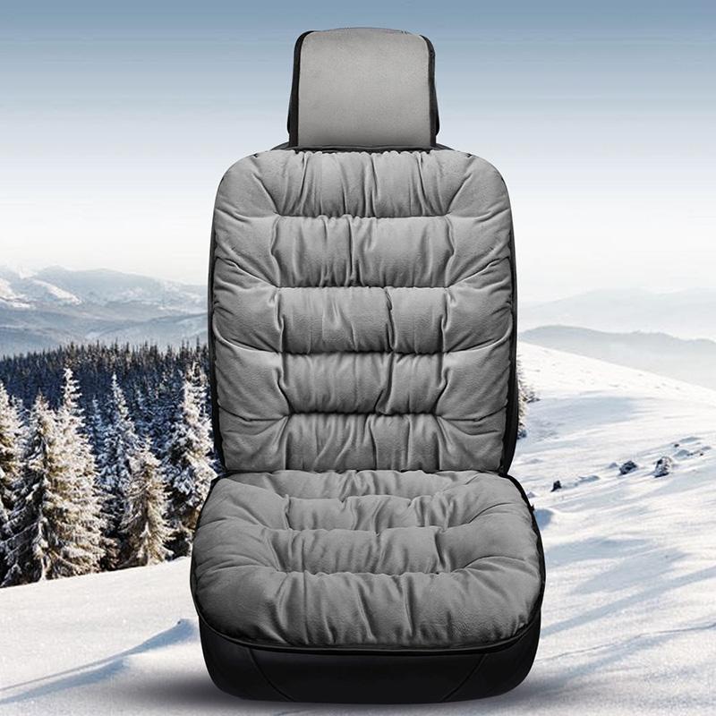 WTEMPO Подушки для автомобильных сидений из шелка и хлопка, зимние мягкие однотонные подушки, теплые, удобные коврики для автомобилей, грузовиков, внедорожников, автофургонов