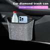 Автомобильный мусорный бак Diamond Crystal, многофункциональный подвесной ящик для хранения на дверь, спинку сиденья, ведро для хранения, блестящие автомобильные аксессуары