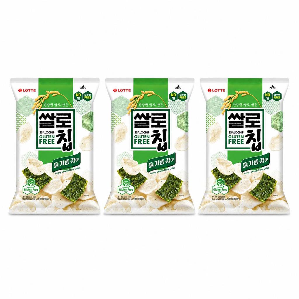 Рисовые хрустяшки Lotte со вкусом периллы и морских водорослей 100 г