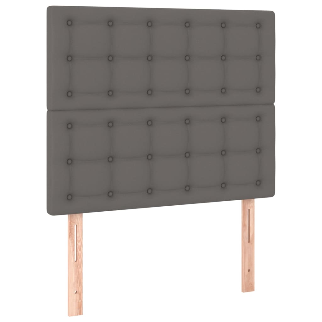 Vidaxl Łóżko Kontynentalne Z Materacem, Szare, Ekoskóra 90X200 Cm