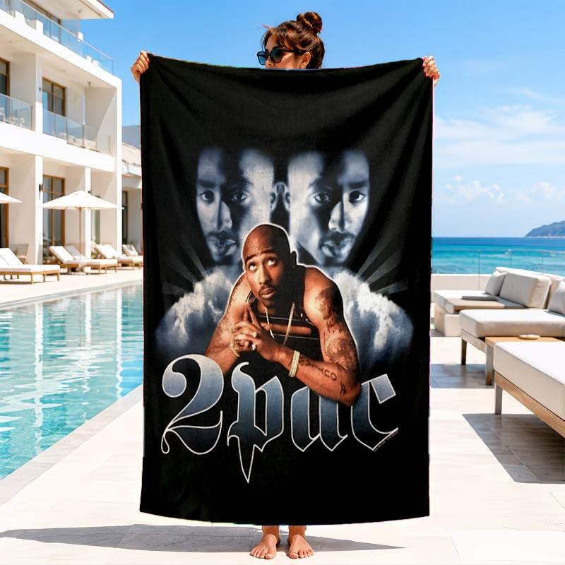 Rap Legend In Blue Beach Towel, Microfiber Beach Towel, Perfect For Pool, Beach, Travel, Home Decor Beach Party Fan gifts