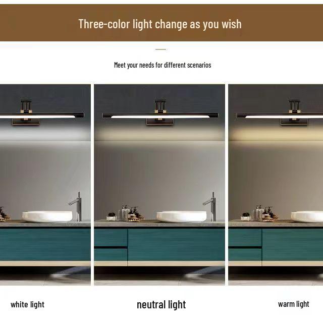 LED Foldable Vanity Light: Minimalist, Punch-Free, Waterproof, Fog-Proof Chinese Mirror Cabinet Wall Light for Bathroom Makeup.
