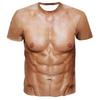 Летний топ с круглым вырезом и 3D-принтом мышц, модная повседневная мужская футболка с коротким рукавом