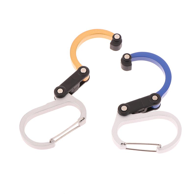 Multifunctional Aluminum Alloy D Type Carabiner 360 Degree Rotary Quick-Hanging Carabiner Buckle Hybrid Gear Clip Outdoor Gadget