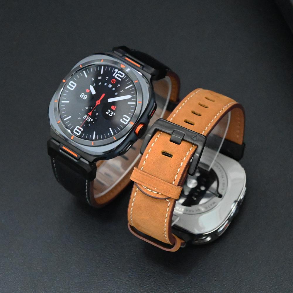 Кожаный деловой ремешок для Samsung Galaxy Ultra Watch 47 мм Быстросъемный ремешок Correa для SAMSUNG GALAXY ULTRA 7 47MM Роскошный браслет