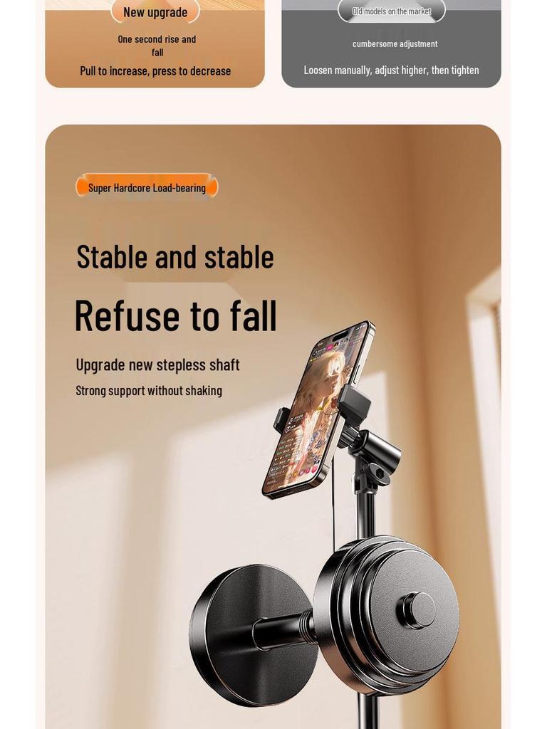 Retractable Portable Phone Holder Stand for Desk - Ideal for Watching, Photography, and Live Broadcasts.
