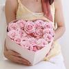 2Pcs/Set Flower Box Heart Shaped Hot Stamping Paper Florist Packaging Rose Gift Case for Party