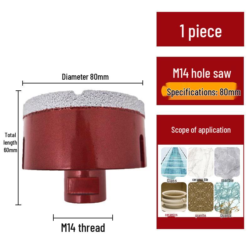 M14 Алмазная коронка паяная для плитки, мрамора, камня, стекла - Насадка для угловой шлифмашины для расширения отверстий