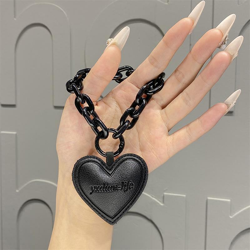 Dark Wind Trendy Leather Love Five-Concealed Star Flower Keychain Подвески Автомобильные Брелоки Сумка Подвесные Украшения Парные Подарки