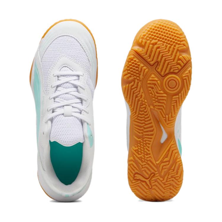 Puma Solarflash 3 Белые Электрические Мятные Кроссовки для Больших Детей 107851-04