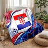 Croatia Football Printed Flannel Blanket Skin Friendly Warm Decorative Throw for Indoor Couch Bed Daily Use