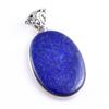 Natural Lapis Lazuli Gemstone 925 Solid Sterling Silver Gift Pendant 1.9" p2O19