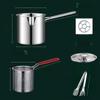 304 Stainless Steel Small Frying Pan with Filter for Induction Cooker - Mini, Fuel-Saving, Multifunctional