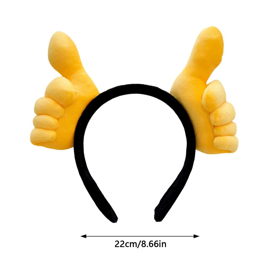 Cute Thumb Design Headbands Plush Headband Washing Face Use Hair Hoop for Costume Party Decoration
