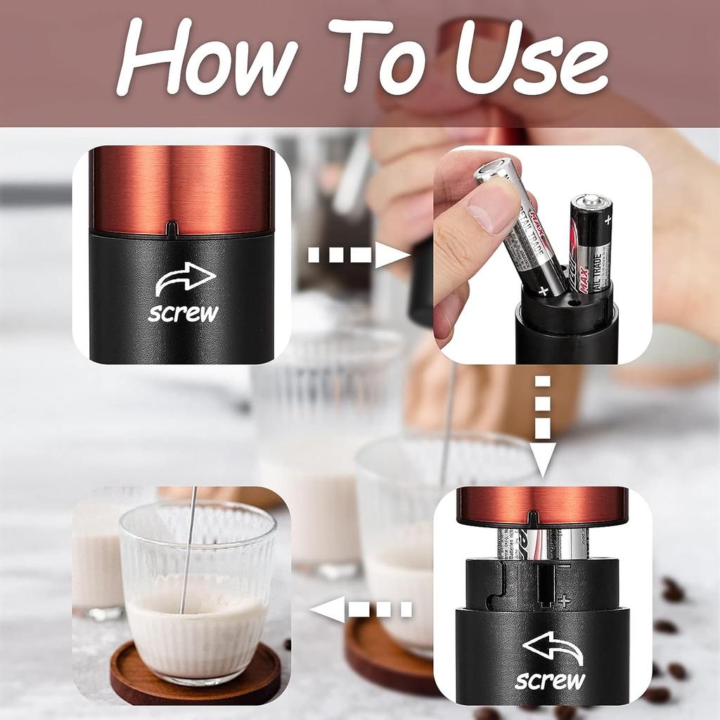 Ручной вспениватель для кофе, автоматический вспениватель молока, розовое золото