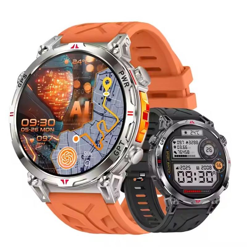 Мужские умные часы KC93 1,56 дюйма AMOLED GPS-позиционирование Спорт на открытом воздухе Фитнес-трекер Bluetooth-звонки Большой аккумулятор Смарт-часы