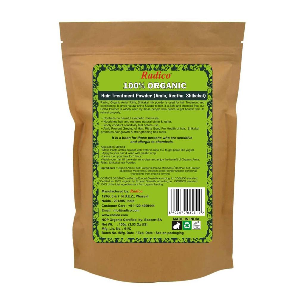 Порошок для ухода за волосами (100 г), Hair Treatment Powder,  Radico Organic