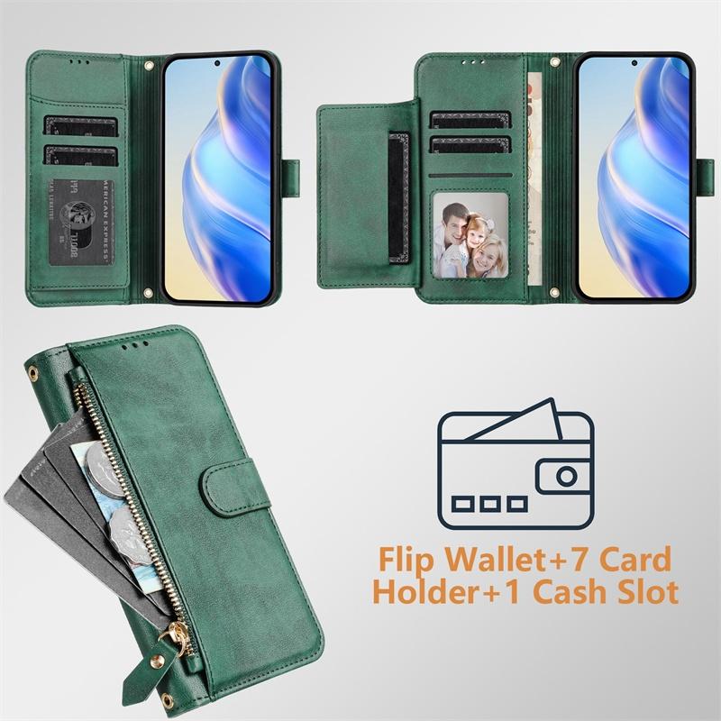 Flip Case for Xiaomi 9 10 11 Lite Ne Ultra 10T 11i 11X 11T Pro 5G Leather Wallet Cover Card Slot Bag Zipper Casing