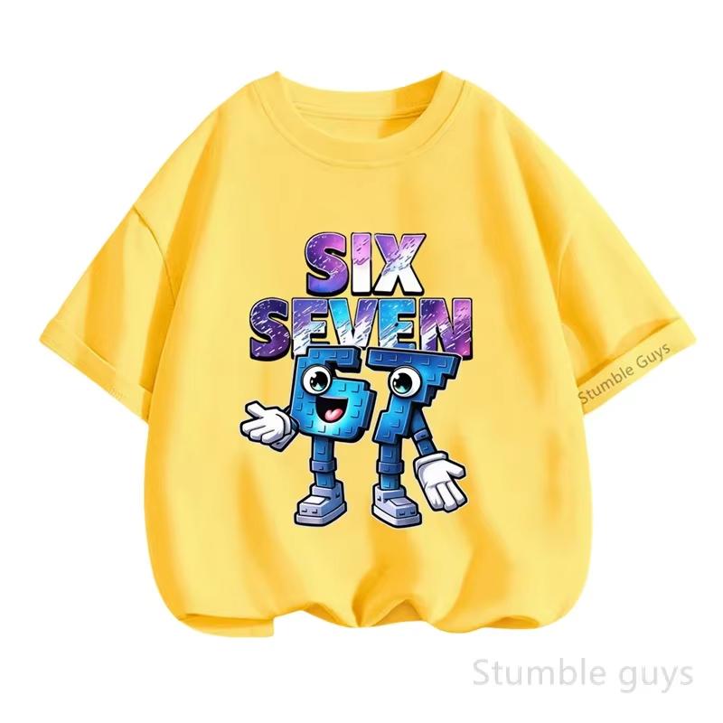 Kids Red SIX SEVEN 67 Cartoon Graphic TShirt Soft Cotton Game Tee for Boys Girlsdf0170
