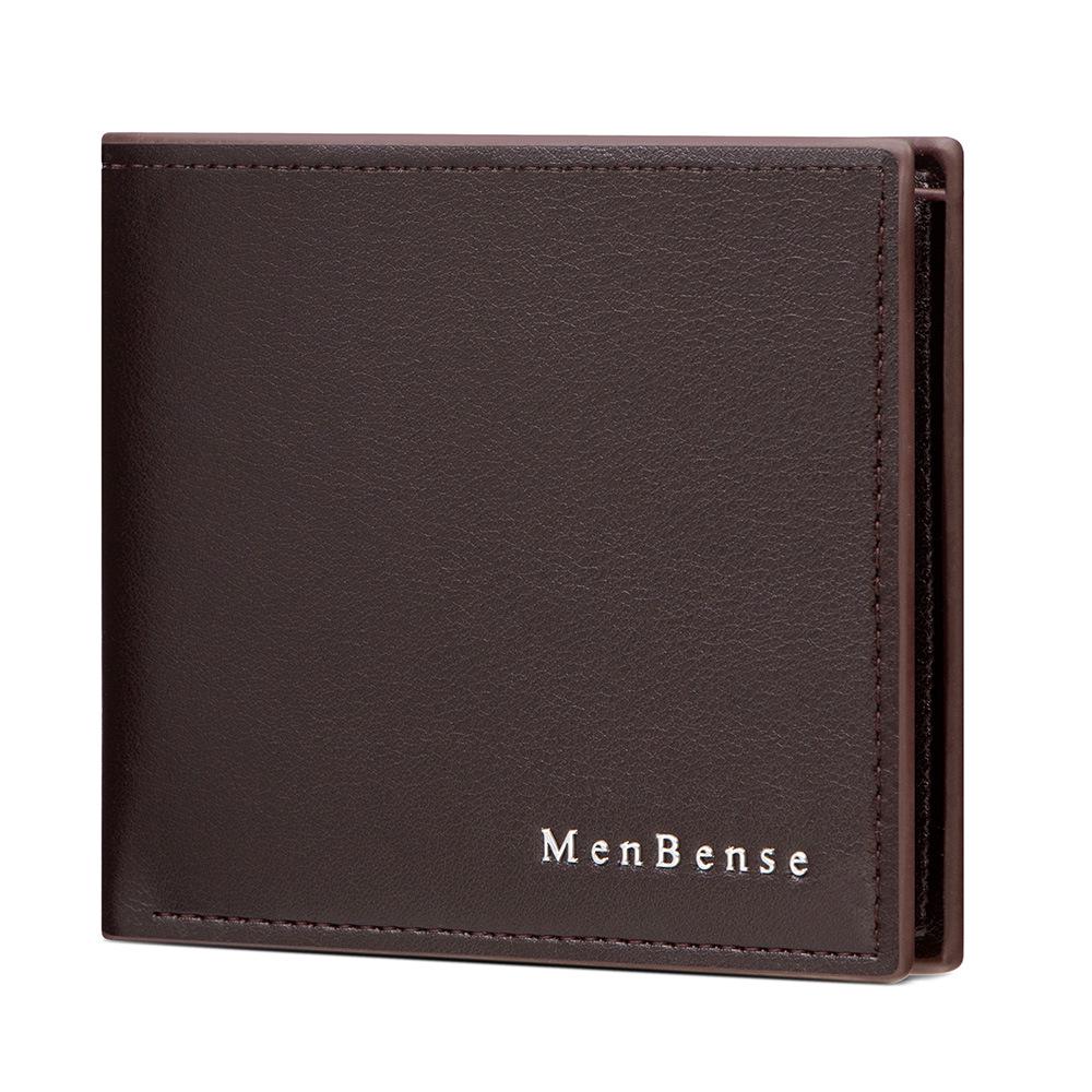 Мужской кошелек-бифолд через границу с множеством отделений для карт и карманом для монет - Высококлассный деловой стиль