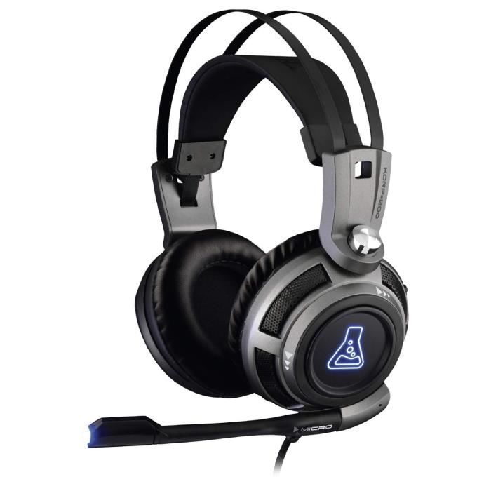 THE G-LAB KORP200-G Casque Gaming Rétroéclairé - PC, PS4, XBox One - Gris
