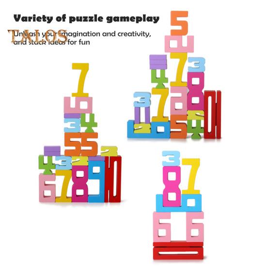 1 набор деревянных конструкторов с цифрами, обучающая цифровая игра-головоломка для мальчиков и девочек, обучение математике, подсчет, красочный конструктор