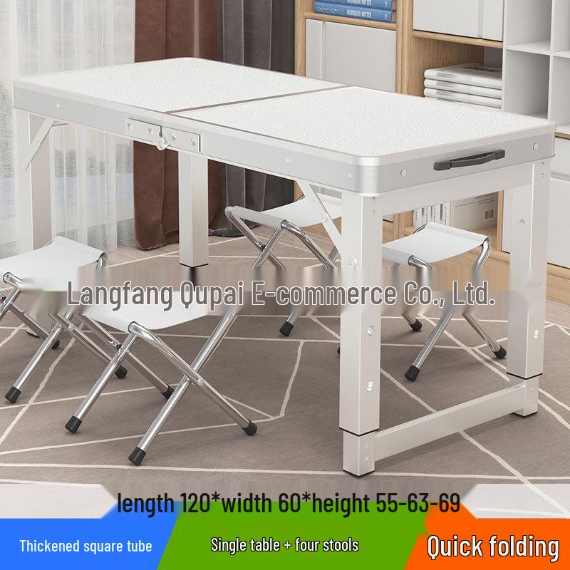 Портативный складной алюминиевый стол и стулья для кемпинга для использования на открытом воздухе, на ночном рынке и на пикнике