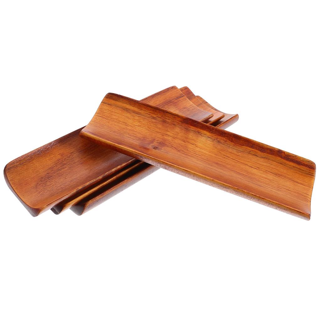 4Pcs Wooden Napkin Holder Multipurpose Rectangular Serving Tray for Sushi Towel Dish Elegant Kitchen Tableware