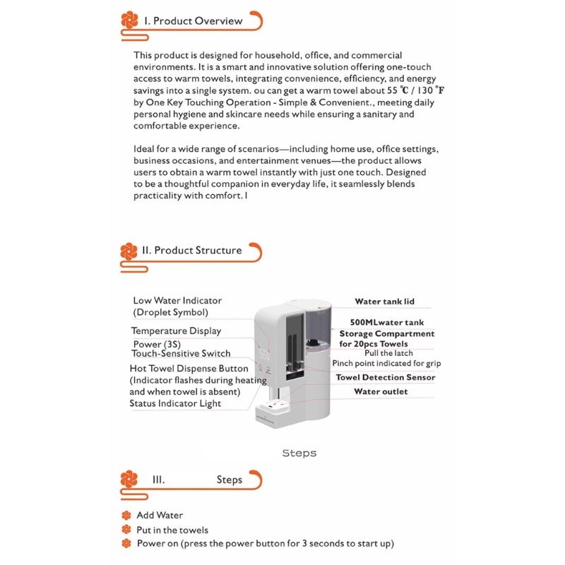 Подогреватель полотенец для лица с интеллектуальным контролем температуры, функция безопасности, резервуар 500 мл для бережного снятия макияжа