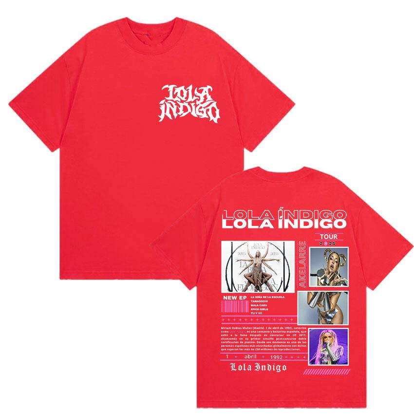 Singer Lola Tour Indigo Merch Graphic Tshirt Unisex Women Retro Fashion Harajuku T Shirts Tops  Cotton Short Sleeve Tees