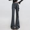 Women's Sexy Solid Colour Micro False Two Piece Lace Up Designer Casual Pants