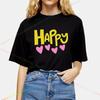 Happy Harajuku Fashion Women Letter Youthful Women Clothes Womens Clothing Offers Top Y2k Tops Goth Tshirts Shirt Female Tees