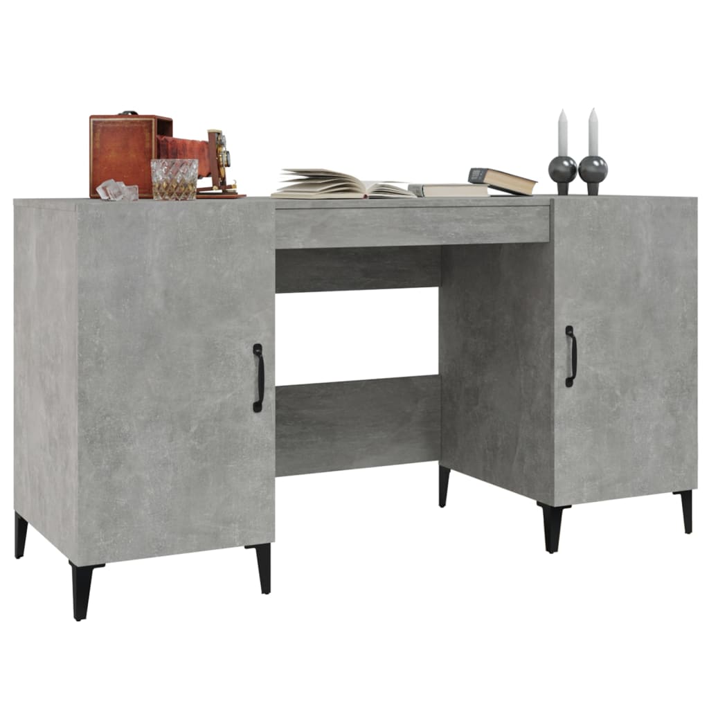 Desk Concrete Grey 140 x 50 x 75 cm Particleboard