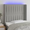 VidaXL LED Headboard Bedroom Furniture Single Bed Accessory Headboard Bed Frame Interior Light Grey 3124276