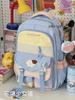 Color Block Student Backpack - Large Capacity, Lightweight, Double Shoulder Bag for Girls in Middle and High School