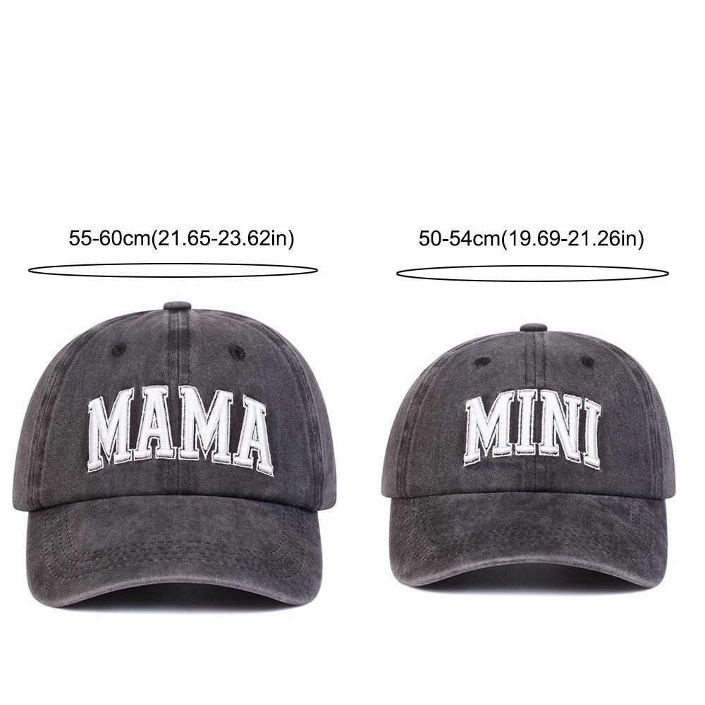 Модные washed cotton MAMA MINI вышитые кепки Винтажные дышащие для родителей и унисекс Бейсболки Регулируемые спортивные козырьки Кепка