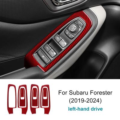 Настоящая мягкая карбоновая наклейка для Subaru Forester 2019 2020 2021 2022 2023 2024 LHD RHD Панель кнопок стеклоподъемника автомобиля