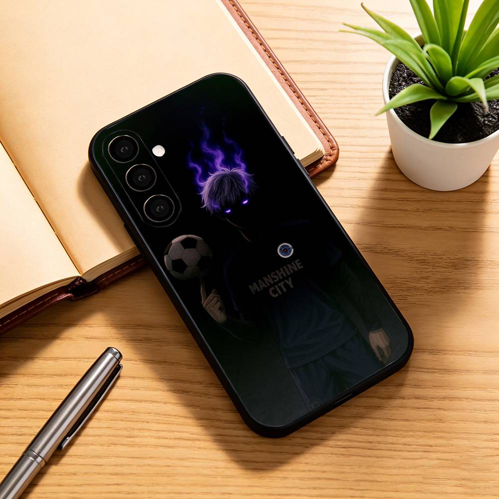 Аниме B-blue L-Lock Чехол для телефона для Samsung Galaxy A73,A72,A71,A70,A53,A52,A51,Мягкий силиконовый черный чехол