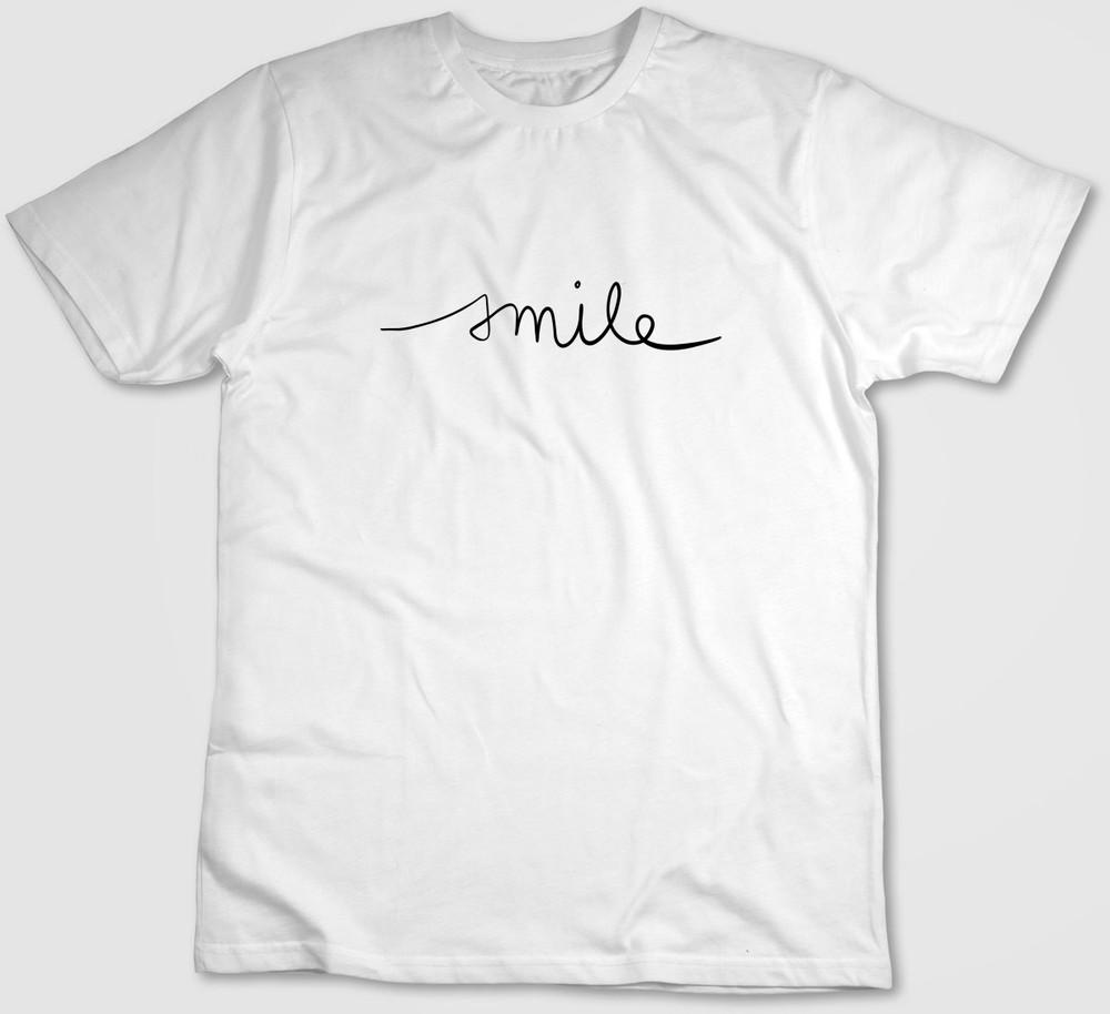 Футболка с коротким рукавом Famous Smile Text Figure, мужская/женская, H342