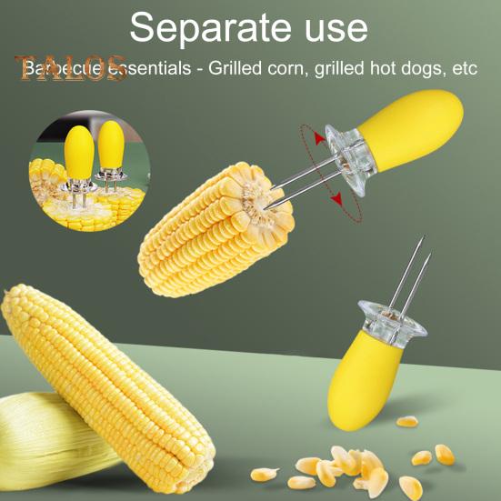 Corn Cob Holder Comfortable Grip Fruit Fork Reusable Convenient Corn On The Cob BBQ Fork Skewer Outdoor