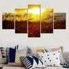 5 Piece Canvas Wall Arts Poster Painting Sunset Grass Golden Hour Nature Summer Wallpaper Picture Print Home Decor Living Room No Frame