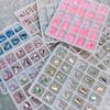 25Pcs Nail Crystal Creative Butterfly Love Heart Decorations Square Faux 3D Charms DIY Nail Art