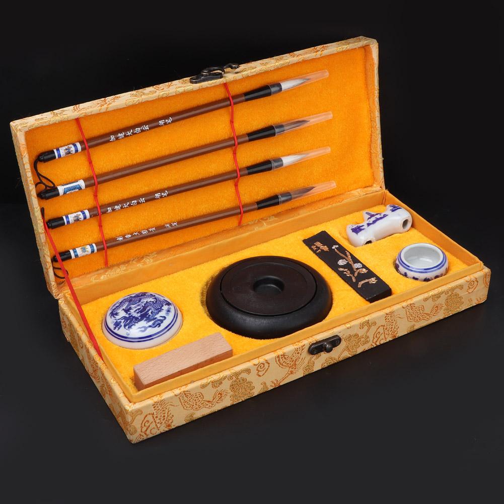Набор для традиционной китайской каллиграфии «Четыре сокровища изучения» Кисть РучкаЧернилаБумагаТушечница