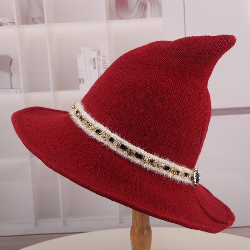 Hat European Halloween Hat Witch Hat Wizard Witch Hat Wool Witch Hat