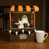 Indoor Halloween Ornament Set Ghost Resin Figurine, Spooky Cart Statue for Ornaments Home Garden Decor, Table Centerpiece Festive Party Decoration