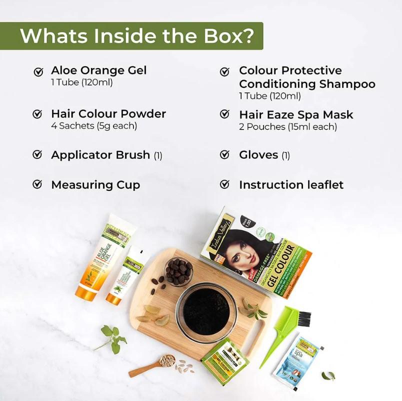 Indus Valley Натуральная краска для волос | Гелевая краска для волос без повреждений для женщин и мужчин | ЧЕРНЫЙ - 220 мл